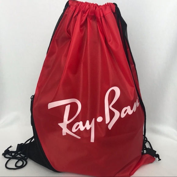 NWOT Ray-Ban Drawstring Sack - Red/Black